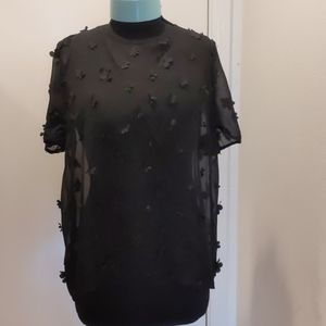 Shear 3D floral blouse